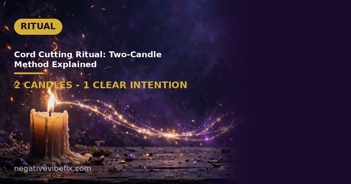 Cord cutting ritual — two candles joined by a glowing cord of light