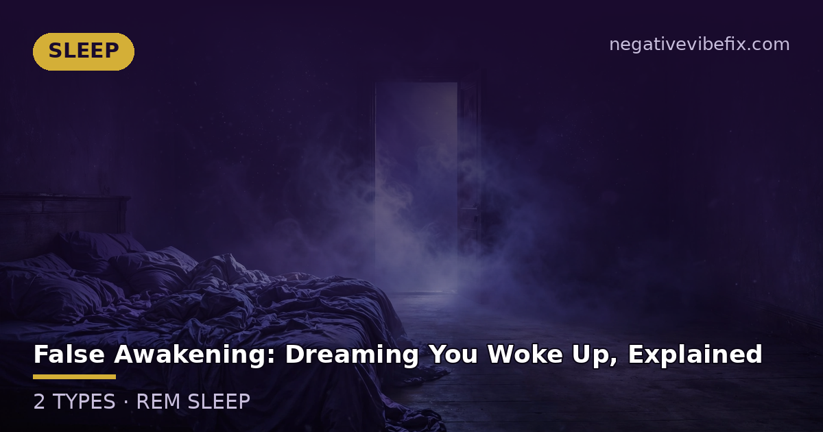 Person waking in a bedroom during a false awakening dream