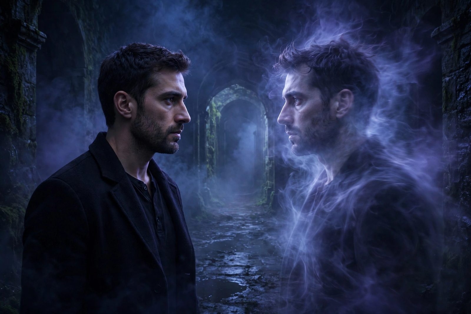 Seeing your doppelganger - a man meeting his ghostly double