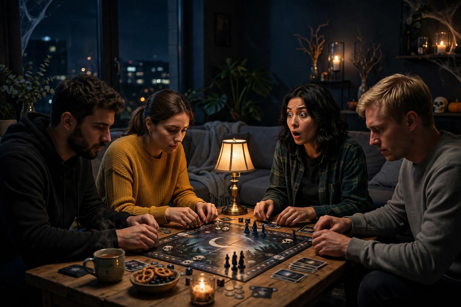 Do Ouija boards really work - friends using a talking board on movie night