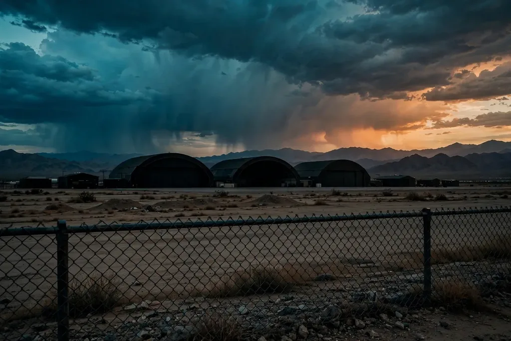 Desert landscape near Area 51 in Nevada