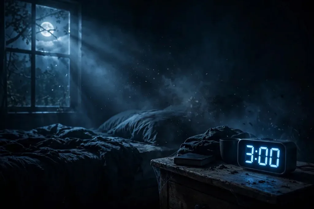 A dark bedroom at 3 AM