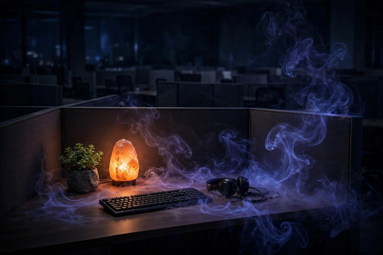 Office cubicle cleared of heavy energy — how to clear bad energy from office cubicle
