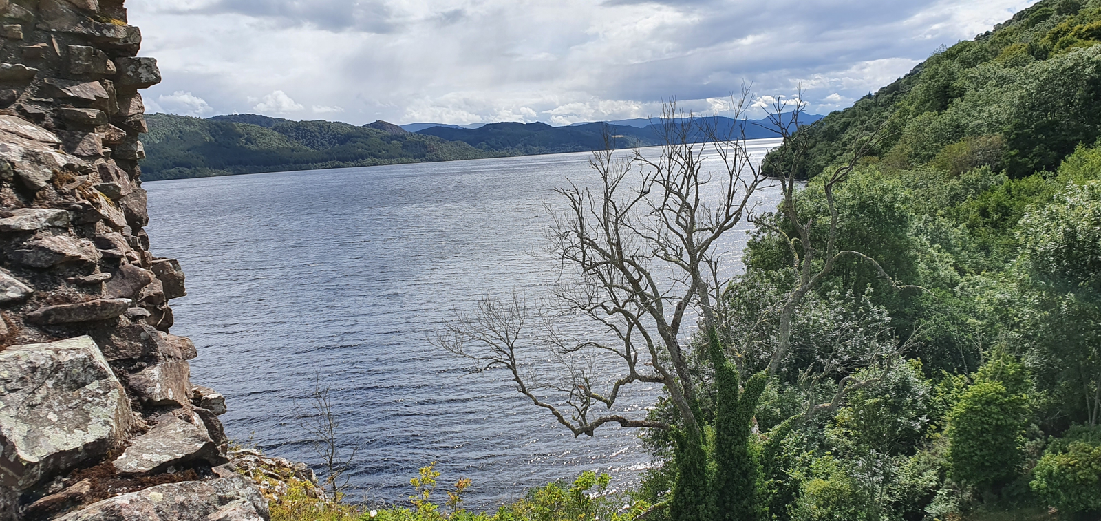 Loch Ness Monster sightings history: the dark waters of Loch Ness seen from Urquhart Castle