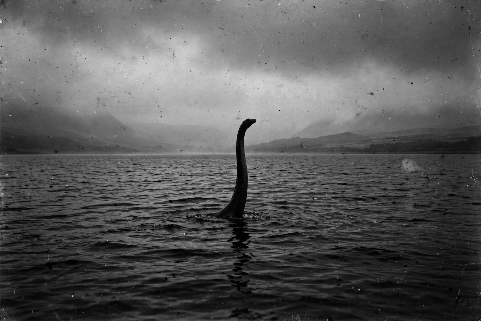 Loch Ness Monster sightings history: vintage-style recreation of the 1934 Surgeon's Photograph