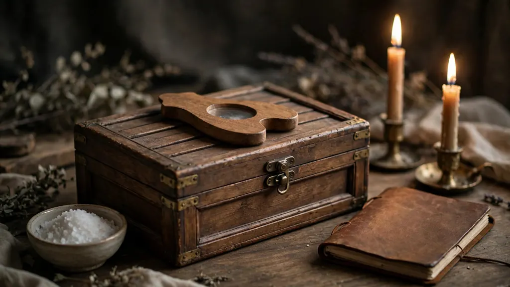 Ouija board safety rules — closing the session and storing the board (scene illustration)