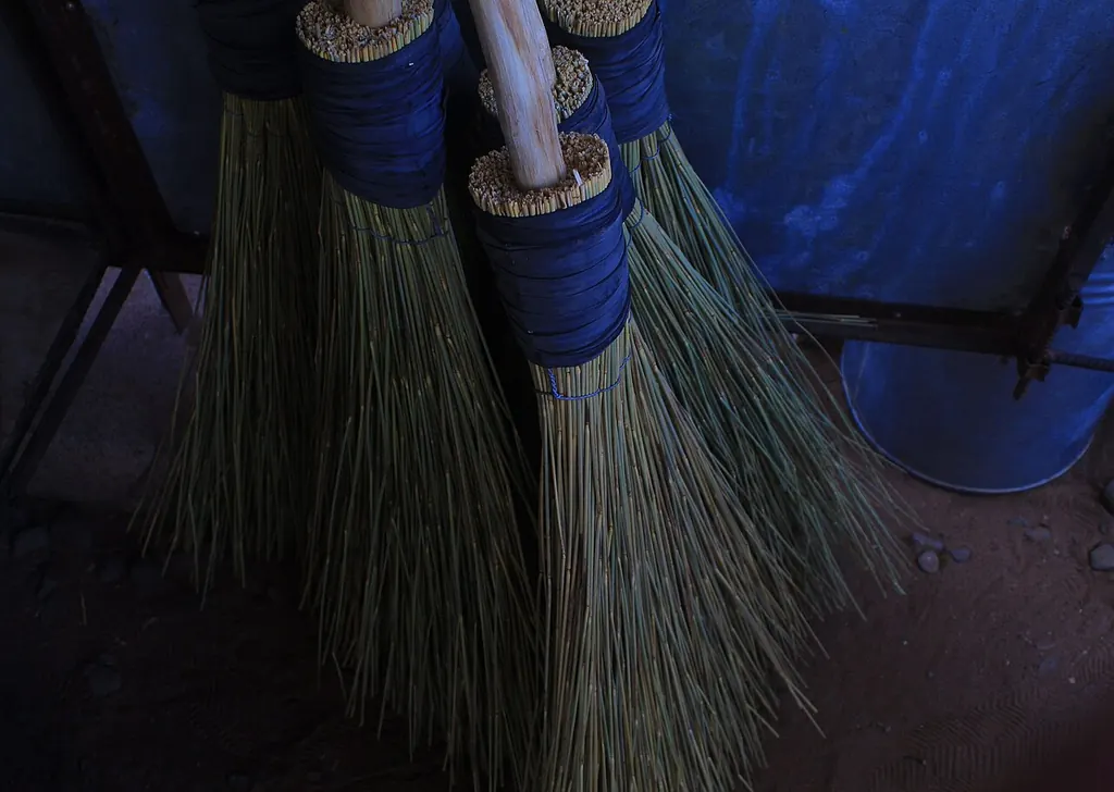 नई झाड़ू कब खरीदें — नई पारंपरिक झाड़ुओं का गुच्छा (Wikimedia Commons)