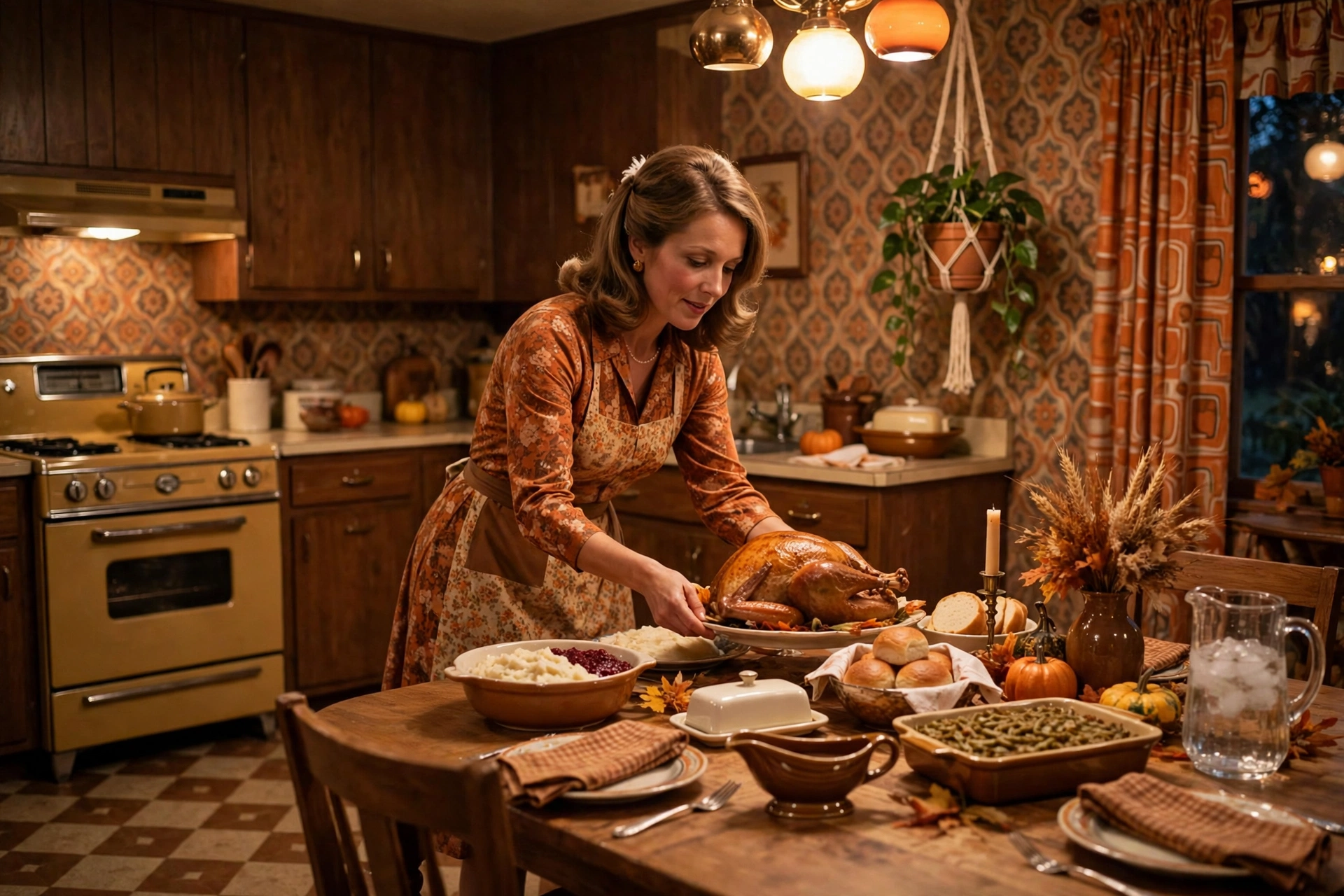 Stove Top stuffing Mandela effect: 1970s Thanksgiving kitchen like a vintage TV commercial
